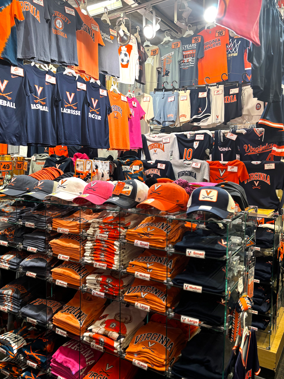 Mincer's University of Virginia Imprinted Sportswear